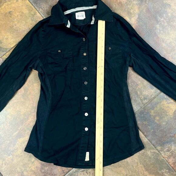 Converse One Star Women's Black Long Sleeve Button Down Top XS - Picture 6 of 10